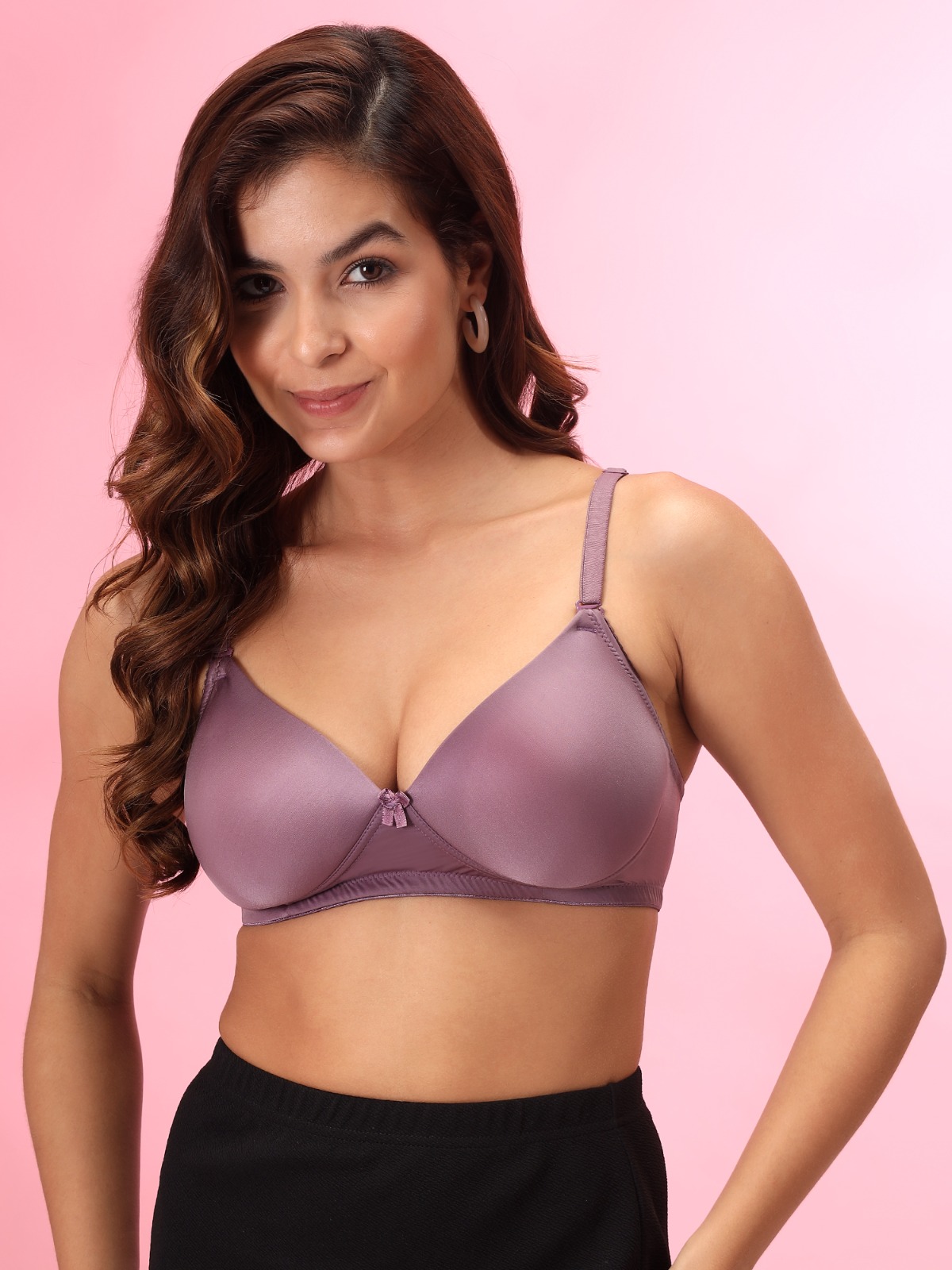 Solid Plain Purple Bra